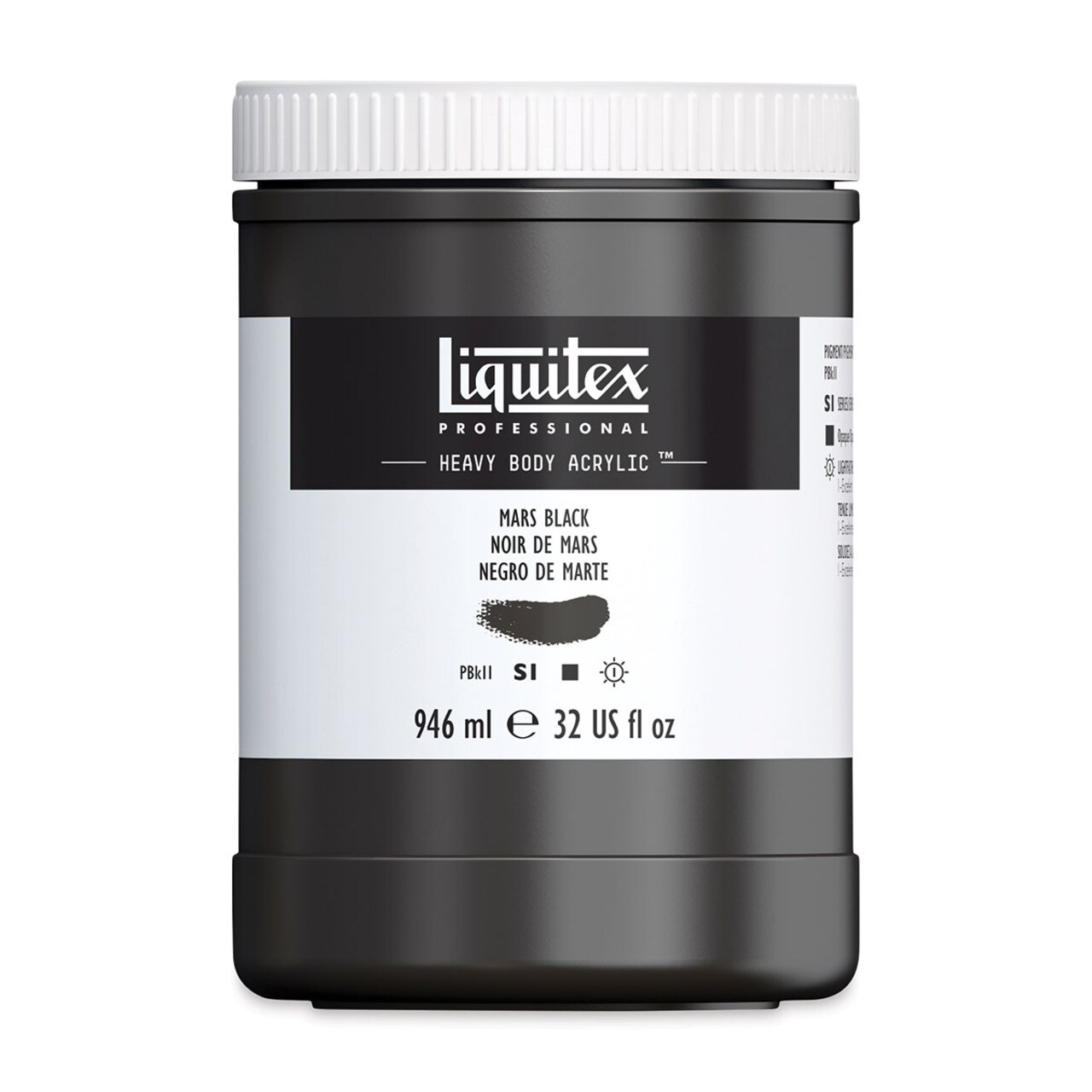 Liquitex Heavy Body Artist Acrylics - Mars Black, 32 oz Jar